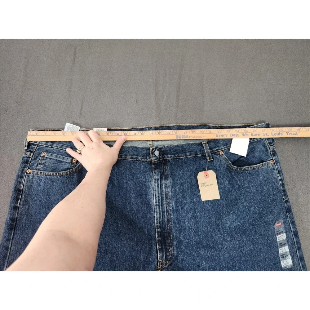 Levis 505 Jeans Men 56x34 Blue Straight Leg Zip Fly Denim Big & Tall Classic NEW